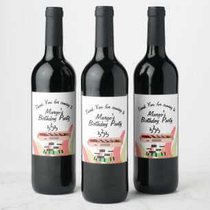 Étiquette Pour Bouteilles De Vin Fête d'anniversaire grillades de hot-dog barbecue