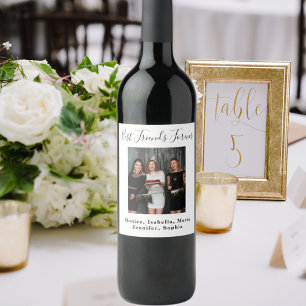 Étiquette Pour Bouteilles De Vin Fête d'anniversaire personnalisée photo amis pour 