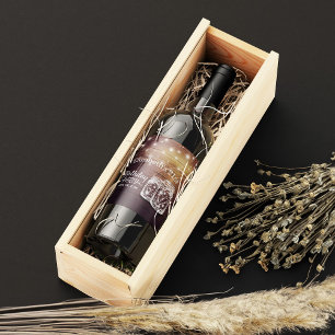 Étiquette Pour Bouteilles De Vin Fête d'anniversaire Rustic Wood Mason Jar String l