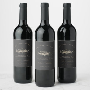 Étiquette Pour Bouteilles De Vin Fête de Bachelorette sur le thème des poissons per