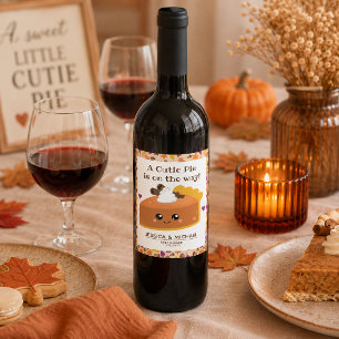 Étiquette Pour Bouteilles De Vin Fête de Bébé Automnale Cutie Pie