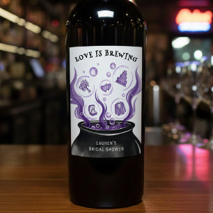 Étiquette Pour Bouteilles De Vin Fête de bébé Halloween Chaudron d'Amour en prépara