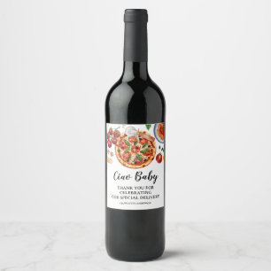 Étiquette Pour Bouteilles De Vin Fête de Bébé Pizza Bébé Ciao Italienne Rouge