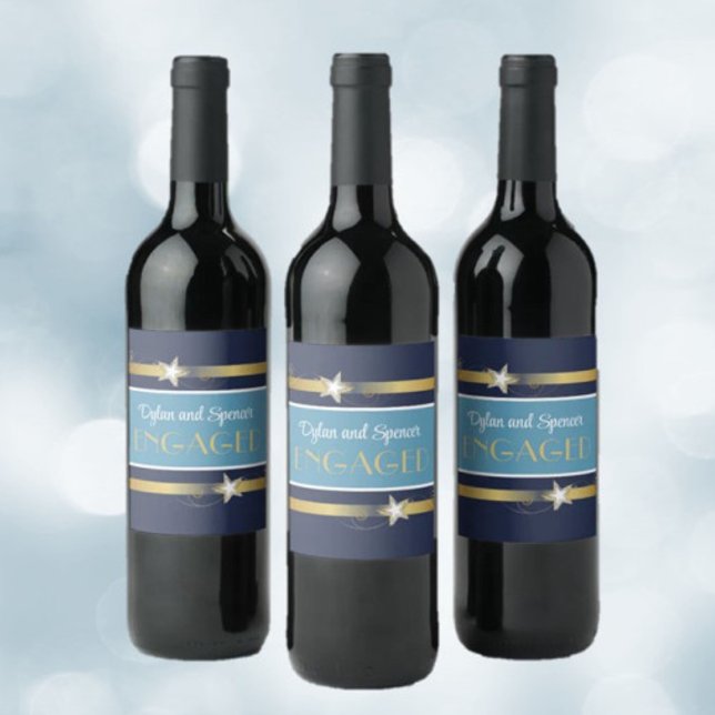 Étiquette Pour Bouteilles De Vin Fête de fiançailles classe et amusante  (Créateur téléchargé)