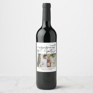 Étiquette Pour Bouteilles De Vin Fête de fiançailles photo élégante moderne