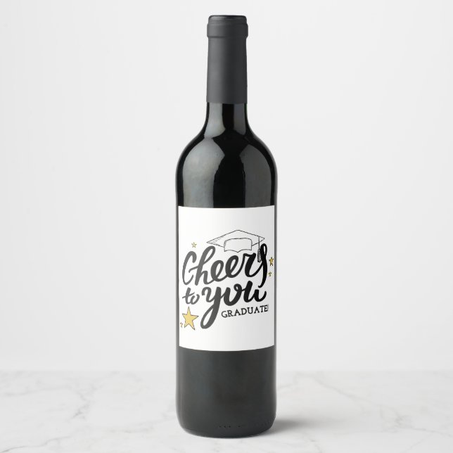 Étiquette Pour Bouteilles De Vin Fête de la meilleure Graduation Graphiques (Devant)