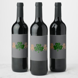 Étiquette Pour Bouteilles De Vin Fête de la Saint-Patrick Chanceux Irlandais Vert C