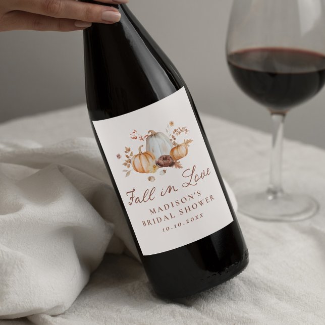 Étiquette Pour Bouteilles De Vin Fête de mariage champêtre automnal aux fleurs de c (Créateur téléchargé)