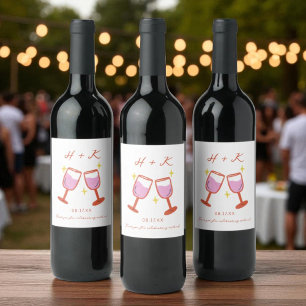 Étiquette Pour Bouteilles De Vin Fête de mariage de joie Faveur