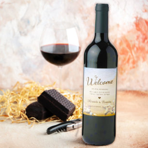 Étiquette Pour Bouteilles De Vin Fête de mariage de Starfish Beach Tropical moderne