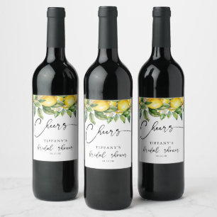 Étiquette Pour Bouteilles De Vin Fête de mariage estivale Citron Agrumes Joie