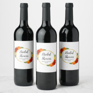 Étiquette Pour Bouteilles De Vin Fête de mariage floral Automne