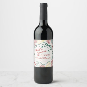 Étiquette Pour Bouteilles De Vin Fête de Mariage Italienne sur les Pâtes C'est l'Am