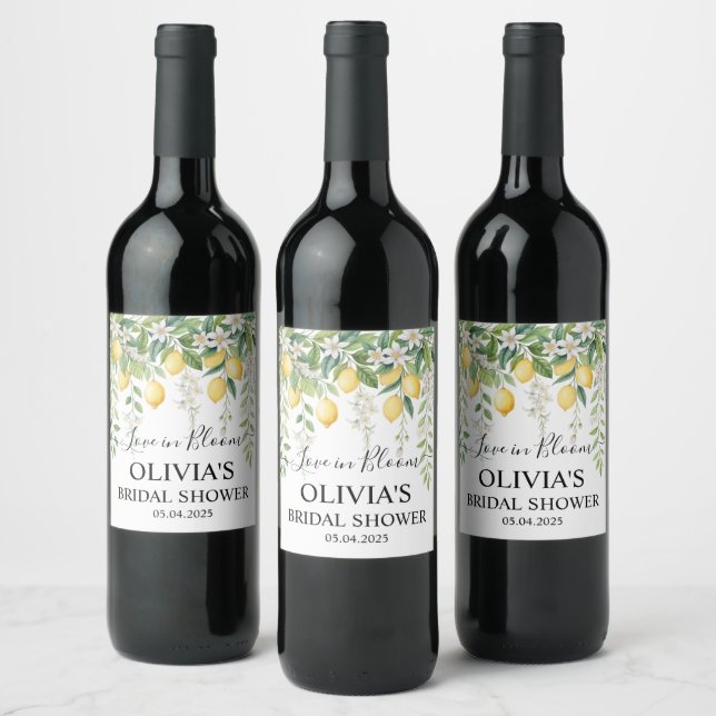 Étiquette Pour Bouteilles De Vin Fête de mariage Lemon Blossom (Bouteilles)