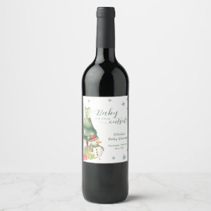 Étiquette Pour Bouteilles De Vin Fête de Naissance Bébé Bonhomme de Neige Moderne V