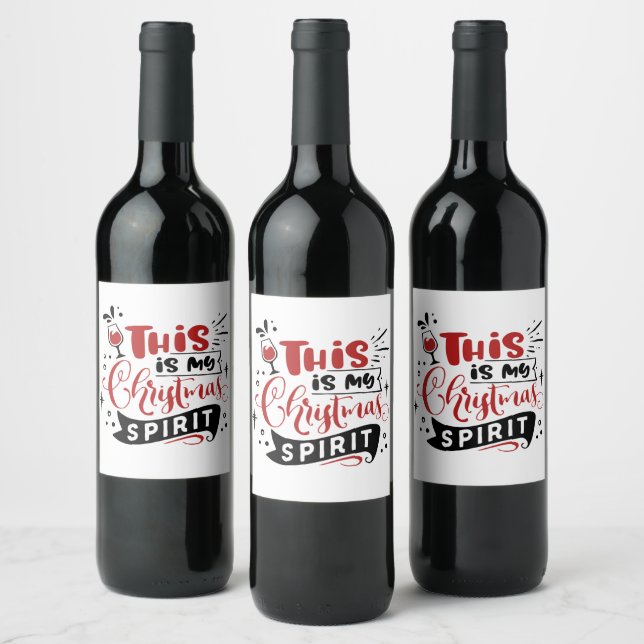 Étiquette Pour Bouteilles De Vin fête de Noël (Bouteilles)