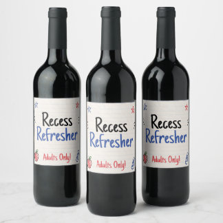 Étiquette Pour Bouteilles De Vin Fête de rentrée scolaire pour adultes personnalisa