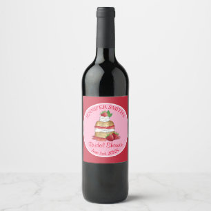 Étiquette Pour Bouteilles De Vin Fête des mariées à gâteau de fraise à gâteau de co