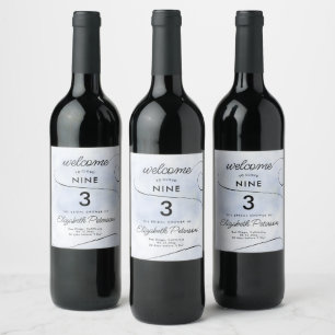 Étiquette Pour Bouteilles De Vin Fête des mariées Cloud 9 Blue Swils Numéro du tabl
