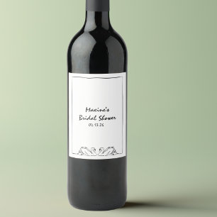 Étiquette Pour Bouteilles De Vin Fête des mariées de cygne manuscrite simple et int