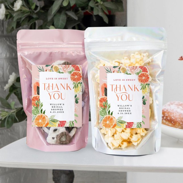 Étiquette Pour Bouteilles De Vin Fête des mariées Tropical Citrus Snack Favoriser l (Créateur téléchargé)