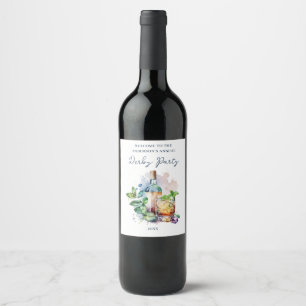 Étiquette Pour Bouteilles De Vin Fête élégante de Derby aquarelle