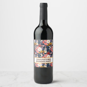 Étiquette Pour Bouteilles De Vin Fête Florale Bohème Élégante