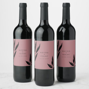 Étiquette Pour Bouteilles De Vin Feuillage Foncé Moderne Personnalisé