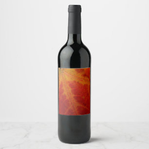 Étiquette Pour Bouteilles De Vin Feuille de Érable Rouge Photographie de Nature Abs