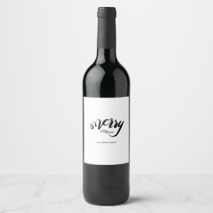 Étiquette Pour Bouteilles De Vin feuille & joyeux script