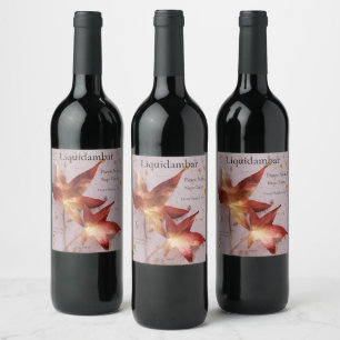 Étiquette Pour Bouteilles De Vin Feuilles d'automne sur papier texturé