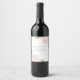 Étiquette Pour Bouteilles De Vin Fiançailles Mariage moderne élégant rose pâle
