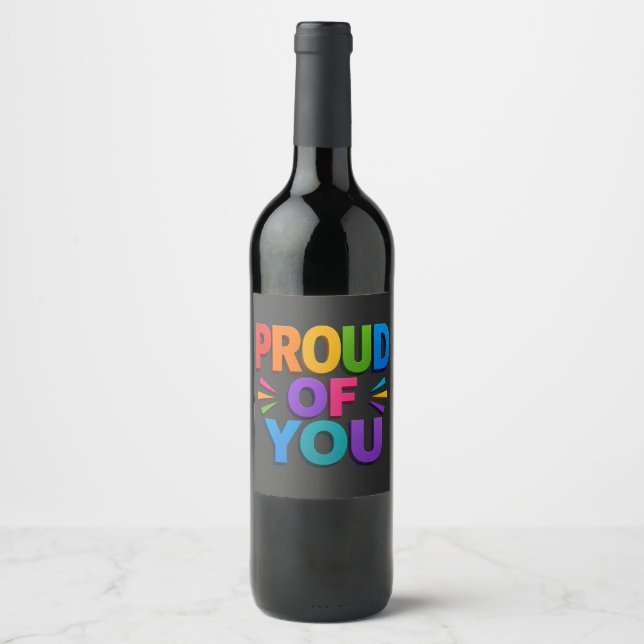Étiquette Pour Bouteilles De Vin Fier de toi (Devant)
