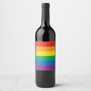 Étiquette Pour Bouteilles De Vin Fierté Design arc-en-ciel coloré