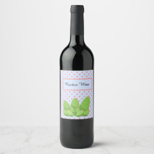 Étiquette Pour Bouteilles De Vin Figuier de barbarie, pois, vin de cactus,