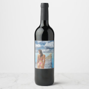 Étiquette Pour Bouteilles De Vin Fille Bikini Thunder_Cove
