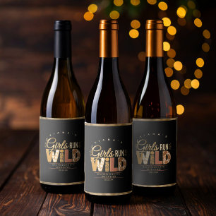 Étiquette Pour Bouteilles De Vin Filles en liberté Safari EVJF ID1148
