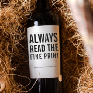 Étiquette Pour Bouteilles De Vin Fine Print Personalized Pregnancy Announcement