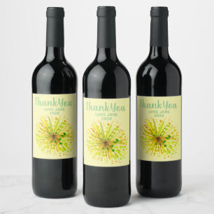 Étiquette Pour Bouteilles De Vin Fleur d'aquarelle fleur sauvage jaune