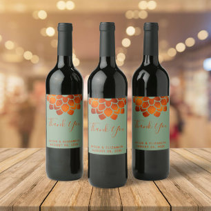Étiquette Pour Bouteilles De Vin Fleur de cuivre dramatique sur Mariage basque