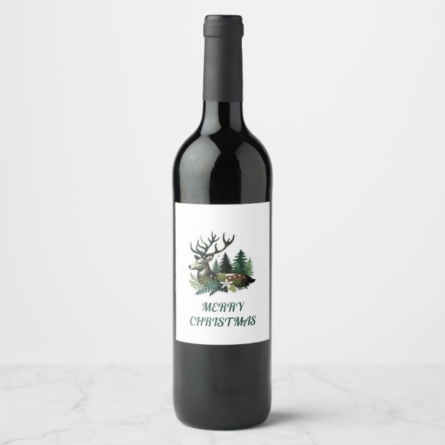 Étiquette Pour Bouteilles De Vin Fleur de Noël sauvage (Devant)