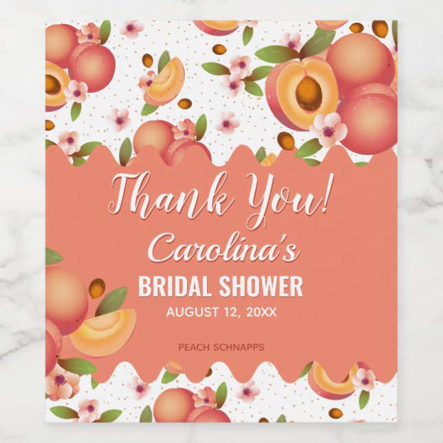 Étiquette Pour Bouteilles De Vin Fleur de pêcher (Étiquettes simples)