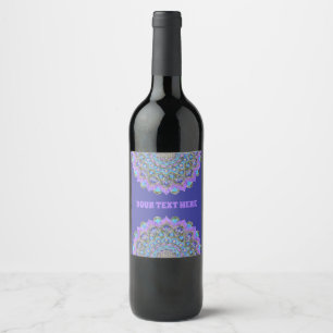 Étiquette Pour Bouteilles De Vin Fleur De Vie - Mandala India Style 2