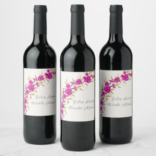 Étiquette Pour Bouteilles De Vin Fleur de vigne à trompette sauvage violette Jardin