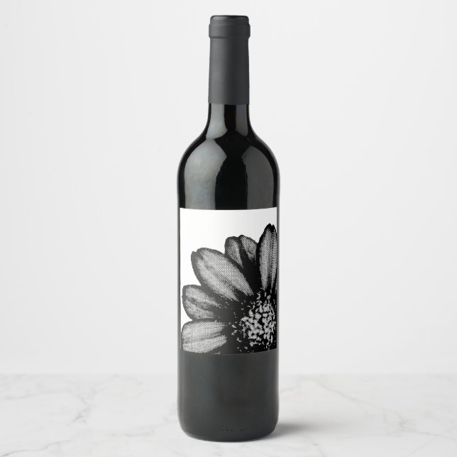 Étiquette Pour Bouteilles De Vin fleur rouge (Devant)