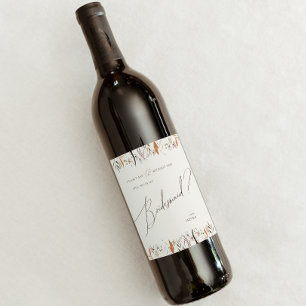 Étiquette Pour Bouteilles De Vin Fleur sauvage d'automne Boho   Proposition d'une s