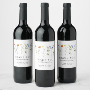 Étiquette Pour Bouteilles De Vin Fleur sauvage minimal LGBTQ Gay pride Floral Maria