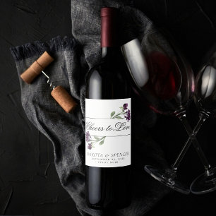 Étiquette Pour Bouteilles De Vin Fleur sauvage Purple Bohemian encourage à aimer
