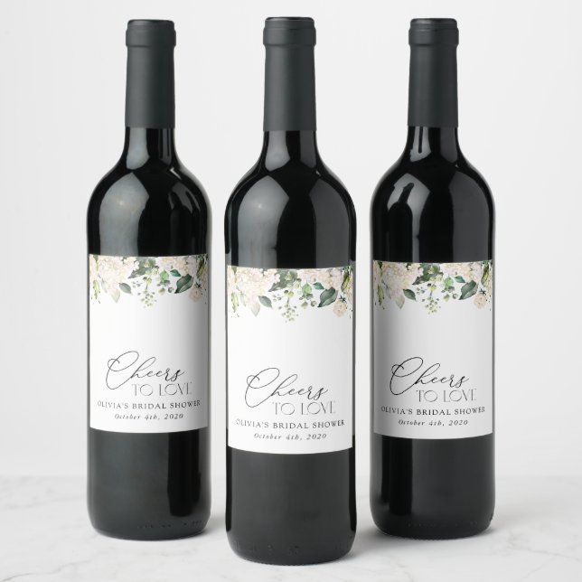 Étiquette Pour Bouteilles De Vin Fleurs blanches, Fleurs de crème, Boho, Fête des m (Bouteilles)
