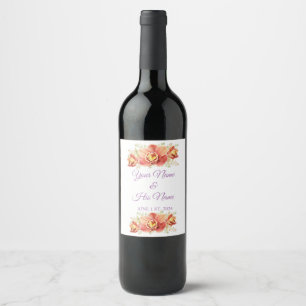 Étiquette Pour Bouteilles De Vin Fleurs d'orchidées roses Thunder_Cove